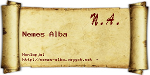 Nemes Alba névjegykártya